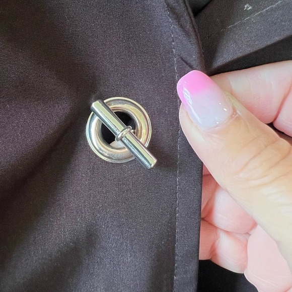 London Fog Trench Coat Women M Brown Removable Hood Lightweight‎ Classic Neutral - Picture 7 of 13